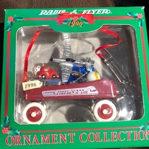 Radio flyer Christmas collector ornament wagon filled with toys model#120
